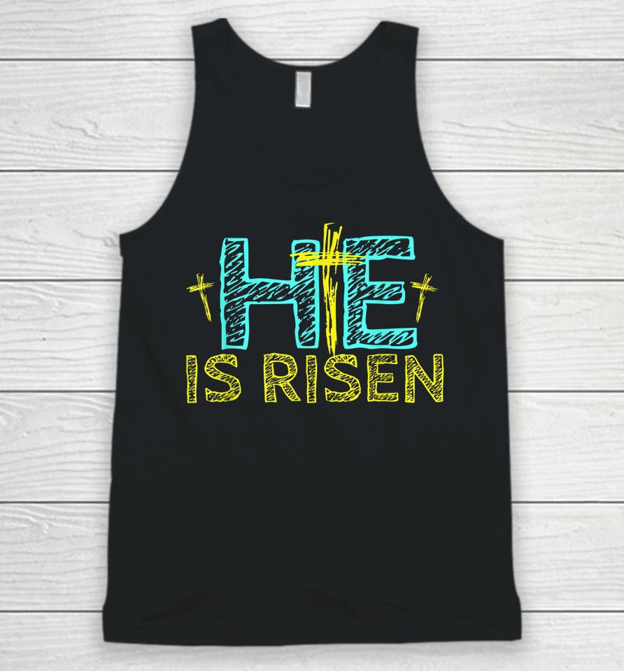 Happy Easter Day He Is Risen Christian Easter Unisex Tank Top