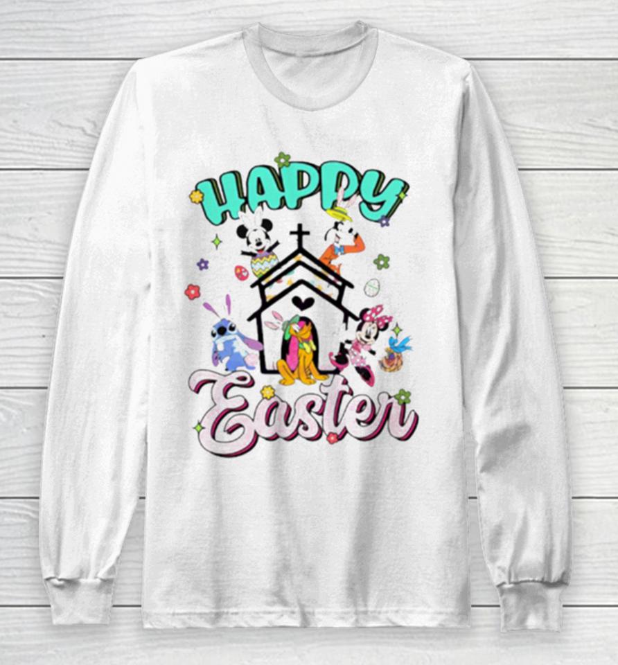 Happy Easter Disney Bunny Characters Long Sleeve T-Shirt