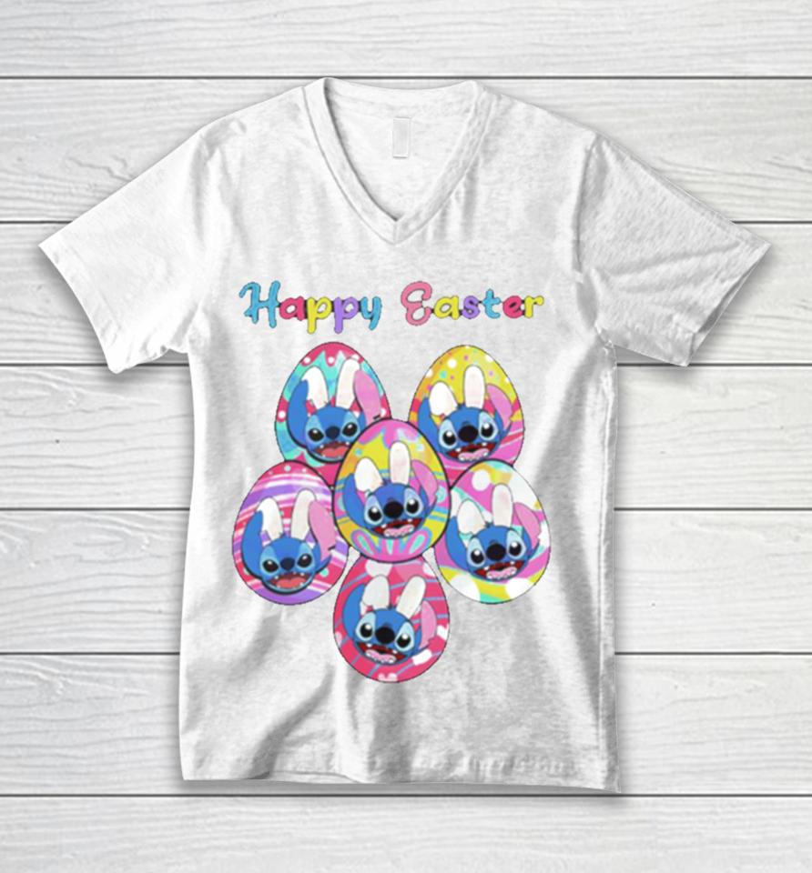 Happy Easter Disney Stitch Bunny Unisex V-Neck T-Shirt
