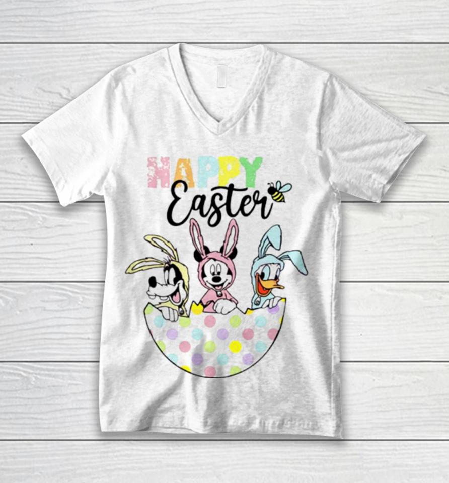 Happy Easter Minnie Friends Egg Unisex V-Neck T-Shirt