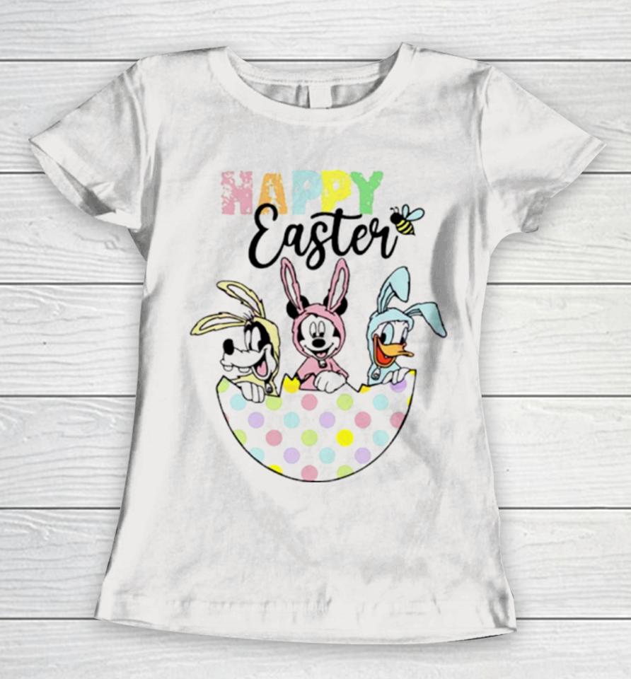 Happy Easter Minnie Friends Egg Women T-Shirt