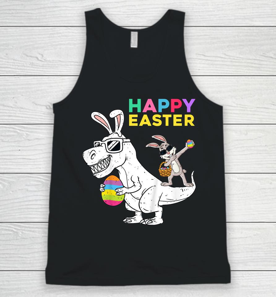 Happy Easter T Rex Dino Dabbing Rabbit Dab Kids Unisex Tank Top
