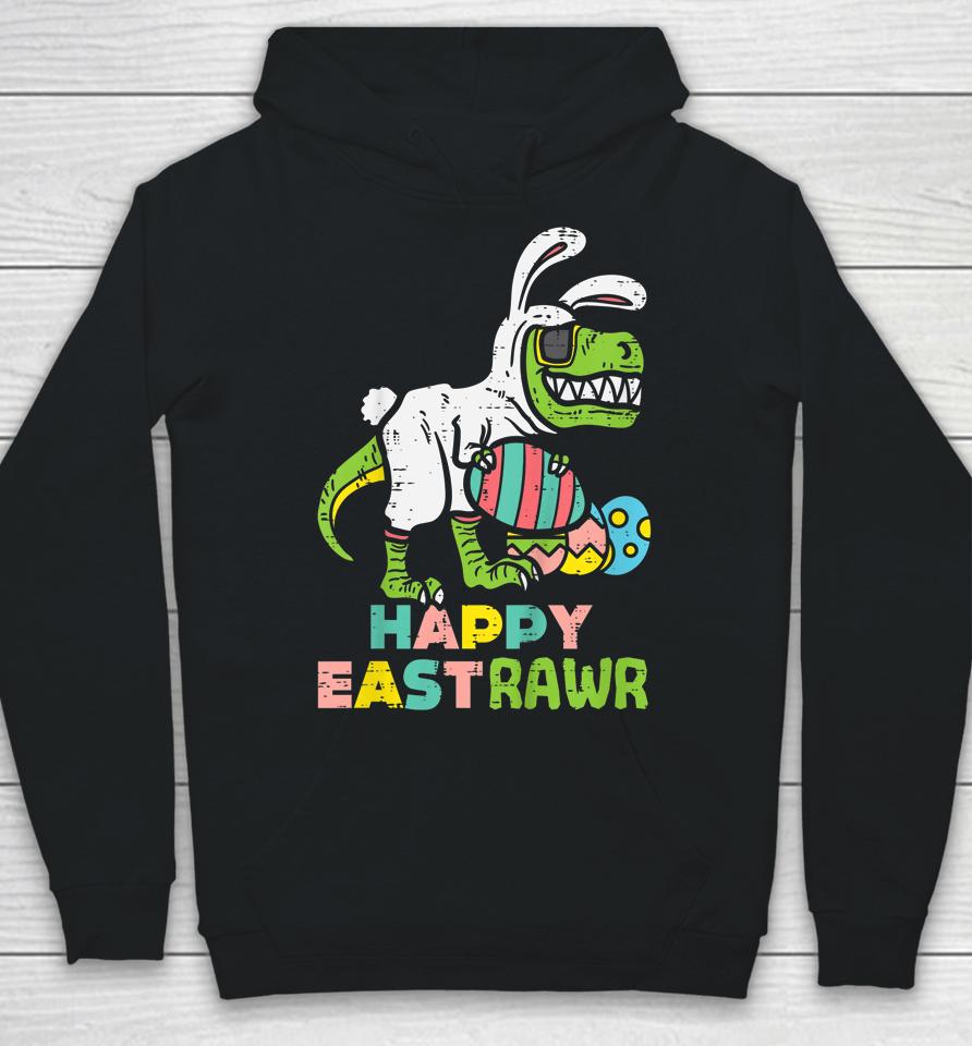 Happy Eastrawr Trex Easter Bunny Egg Funny Dinosaur Kids Easter Hoodie