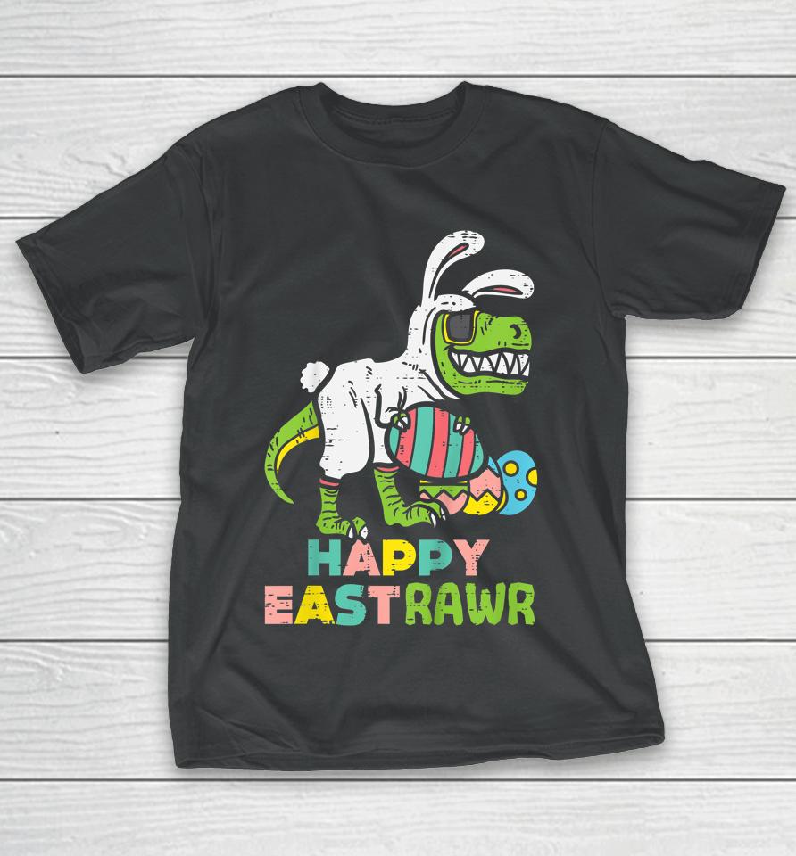 Happy Eastrawr Trex Easter Bunny Egg Funny Dinosaur Kids Easter T-Shirt