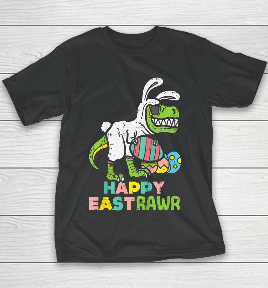 Happy Eastrawr Trex Easter Bunny Egg Funny Dinosaur Kids Easter Youth T-Shirt