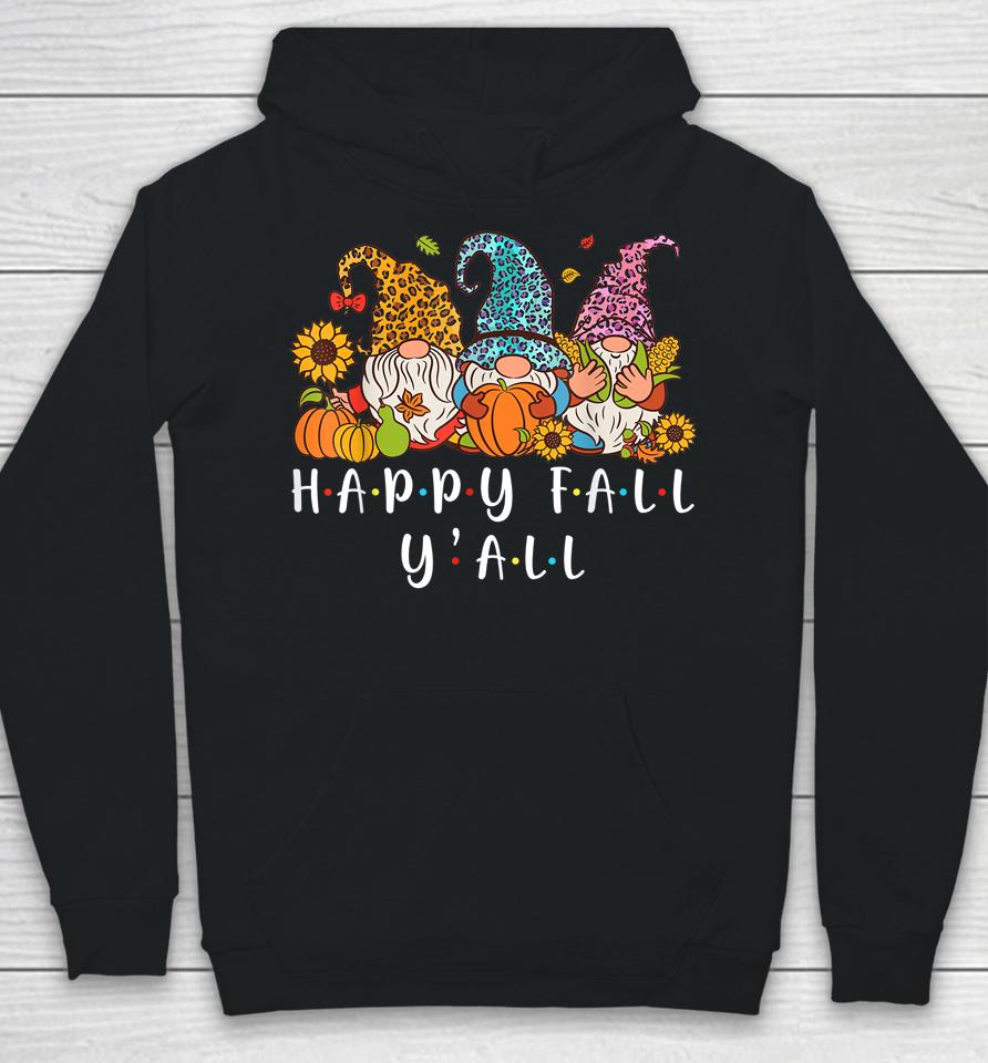 Happy Fall Y'all Gnome Leopard Pumpkin Autumn Gnomes Hoodie