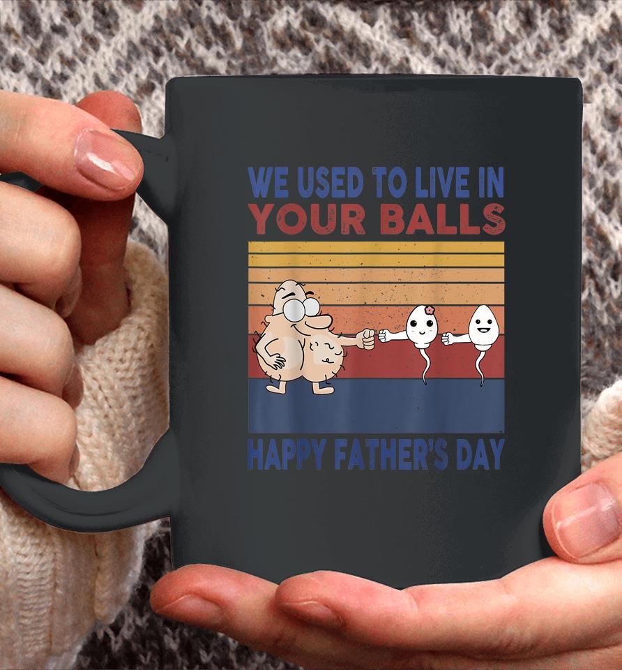 Happy Father's Day Boy I Used To Live In Your Balls Coffee Mug