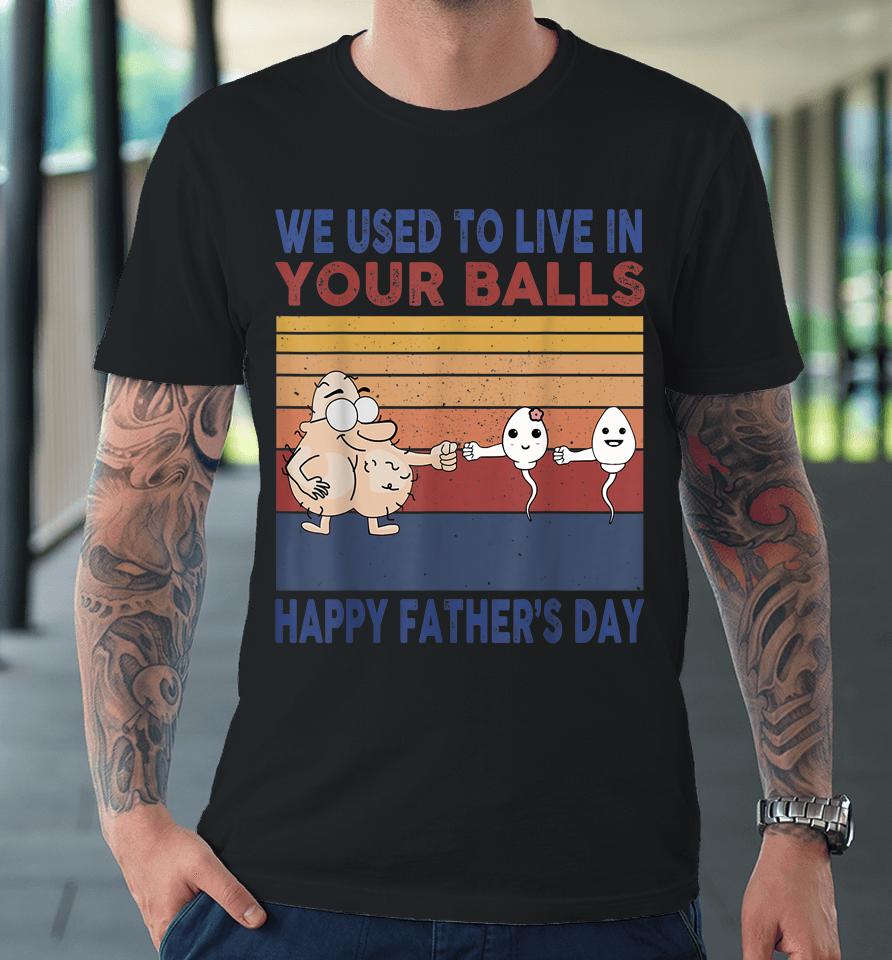 Happy Father's Day Boy I Used To Live In Your Balls Premium T-Shirt