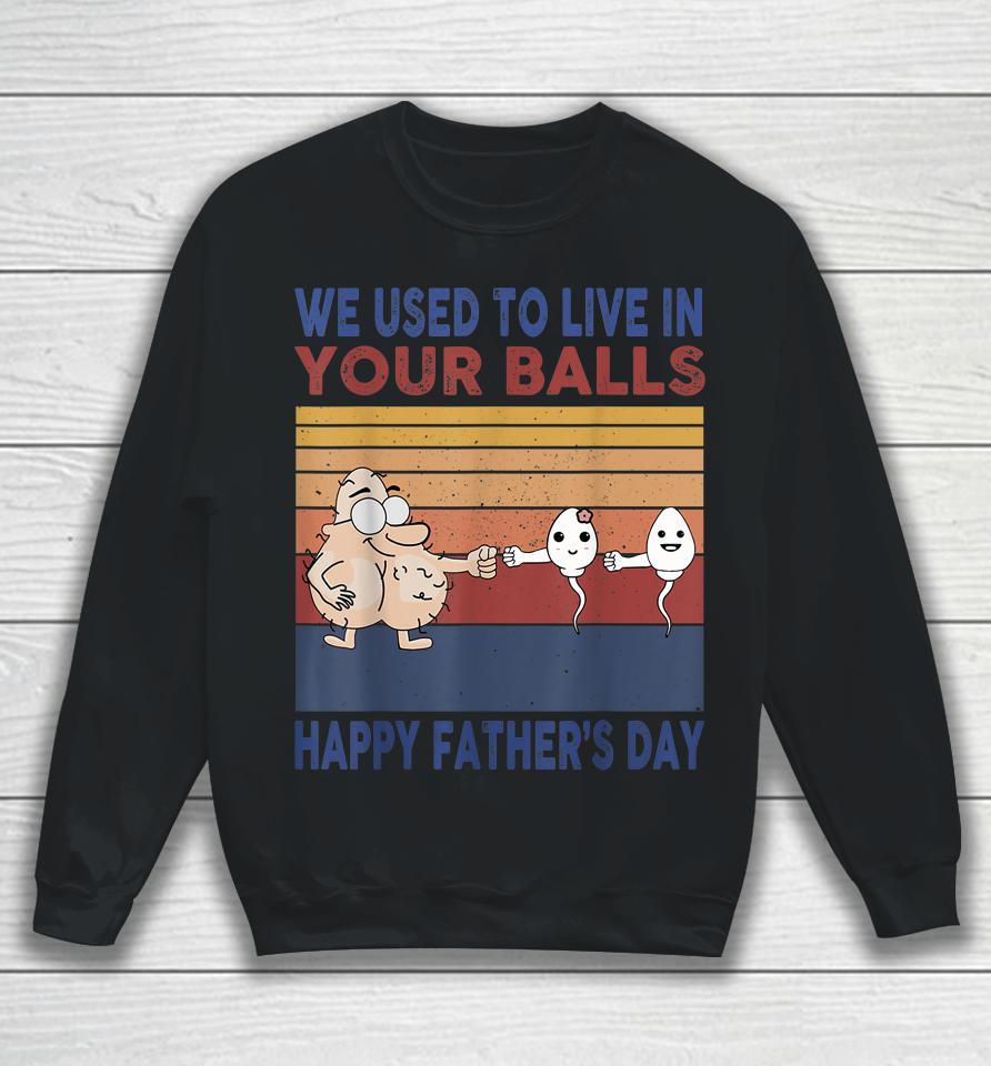 Happy Father's Day Boy I Used To Live In Your Balls Sweatshirt