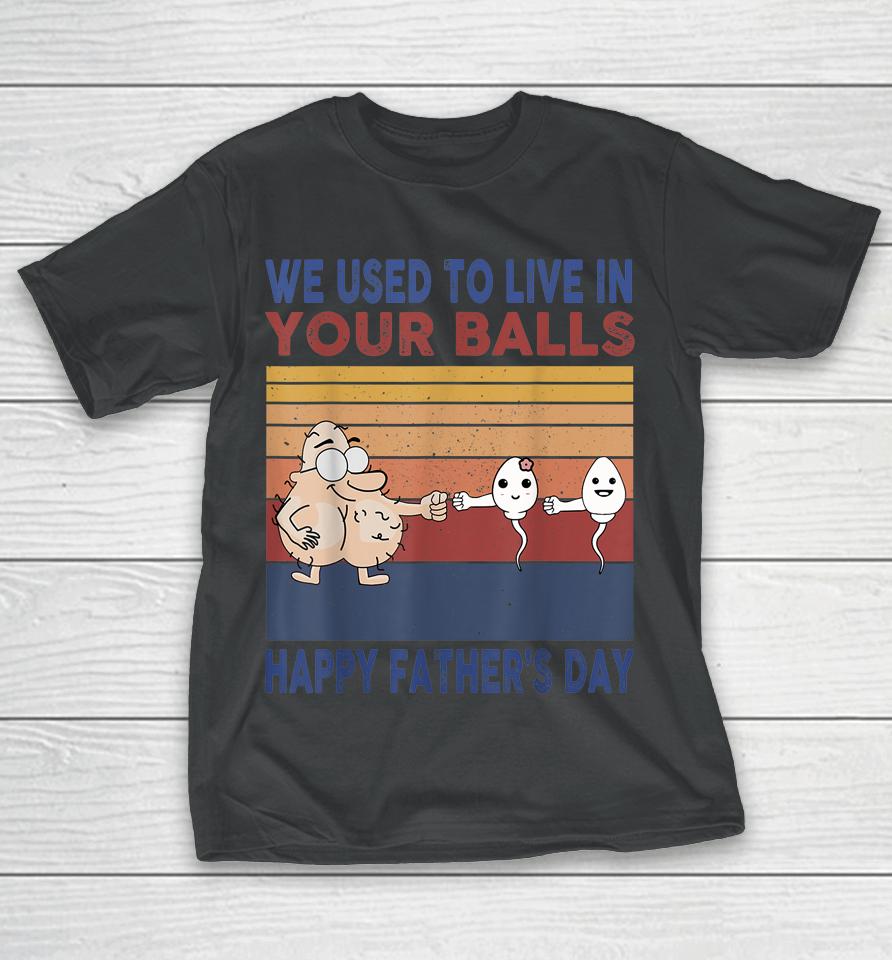 Happy Father's Day Boy I Used To Live In Your Balls T-Shirt