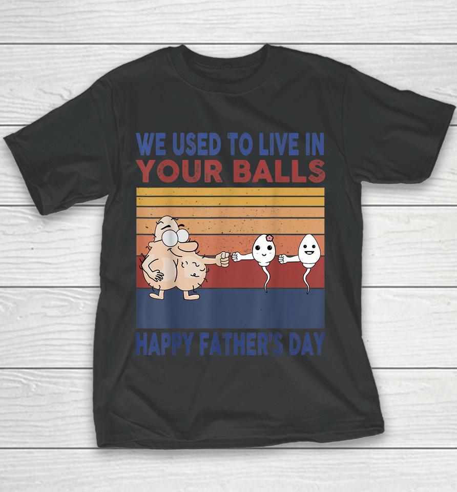 Happy Father's Day Boy I Used To Live In Your Balls Youth T-Shirt
