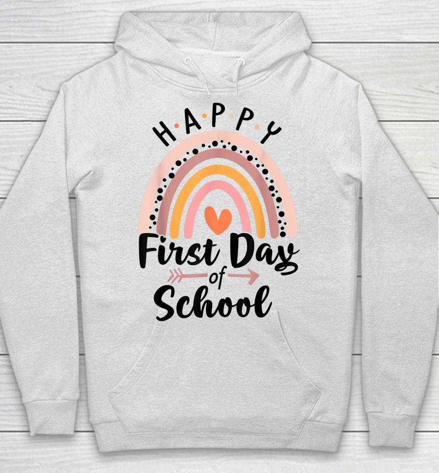 Happy First Day Of School Rainbow Cute Back To School Hoodie