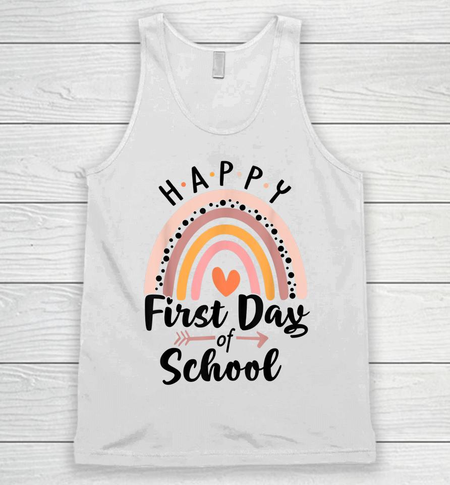 Happy First Day Of School Rainbow Cute Back To School Unisex Tank Top