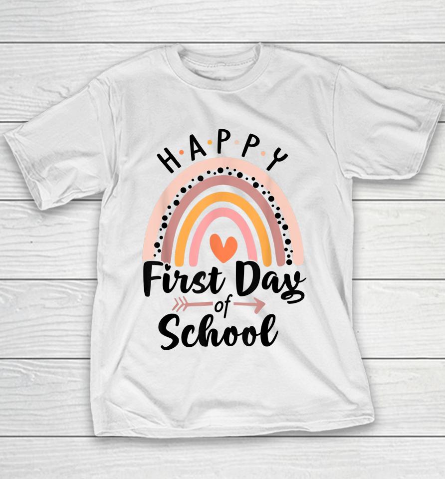 Happy First Day Of School Rainbow Cute Back To School Youth T-Shirt
