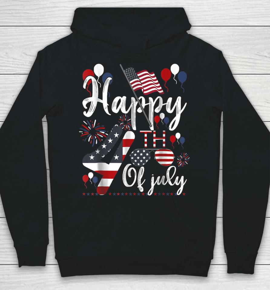 Happy Fourth Of July Patriotic American Us Flag 4Th Of July Hoodie