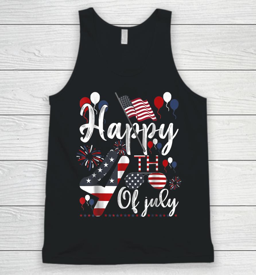 Happy Fourth Of July Patriotic American Us Flag 4Th Of July Unisex Tank Top
