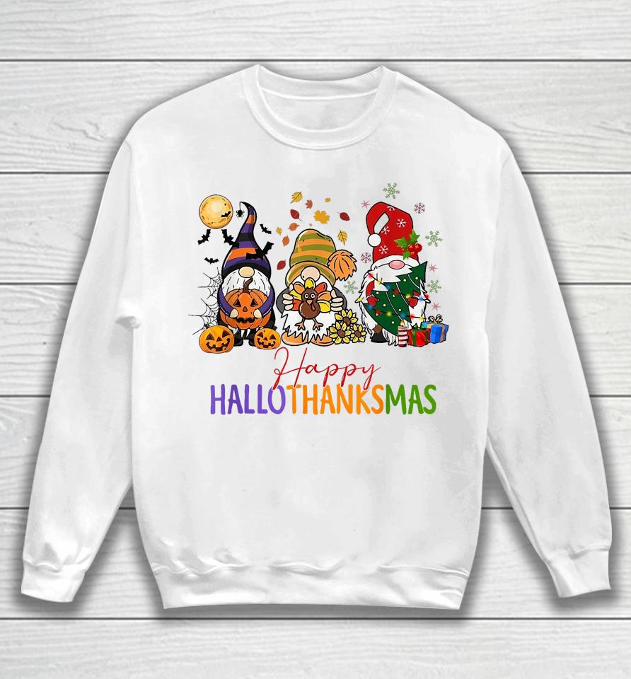 Happy Hallothanksmas Coffee Halloween Thanksgiving Christmas Sweatshirt