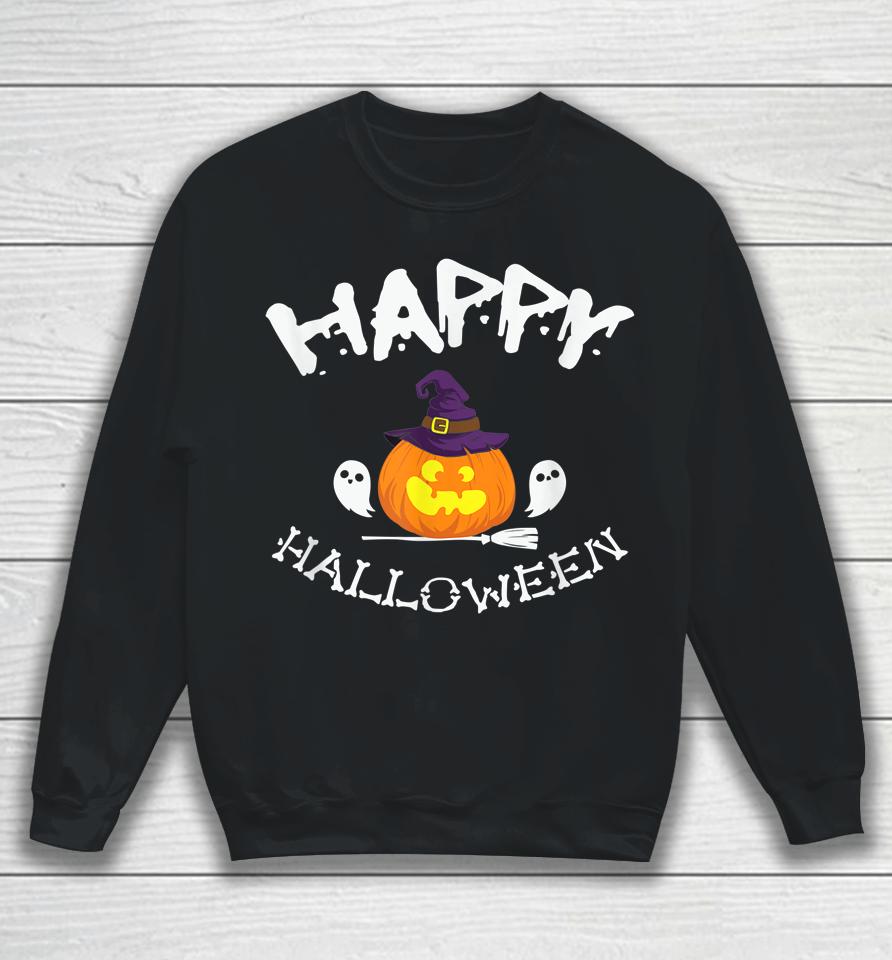 Happy Halloween Apparel Funny Pumpkin Gift Sweatshirt