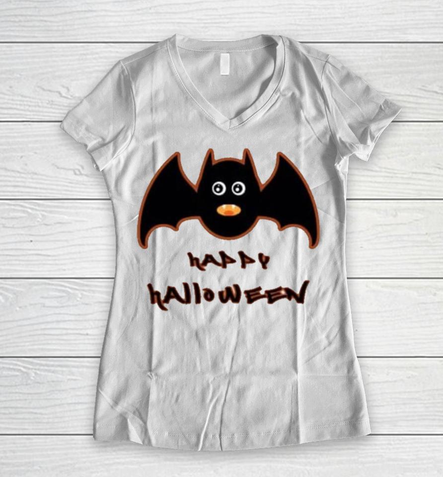 Happy Halloween Batman Women V-Neck T-Shirt