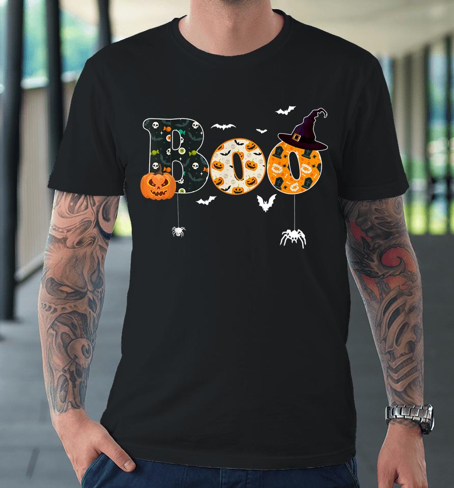 Happy Halloween Boo Spiders Witch Hat Halloween Premium T-Shirt