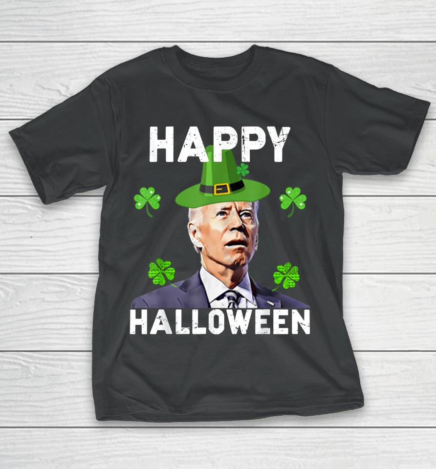 Happy Halloween Funny Joe Biden St Patrick's Day Vintage T-Shirt