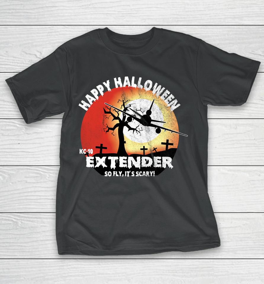 Happy Halloween Kc-10 Extender Airplane Orange Sunset T-Shirt