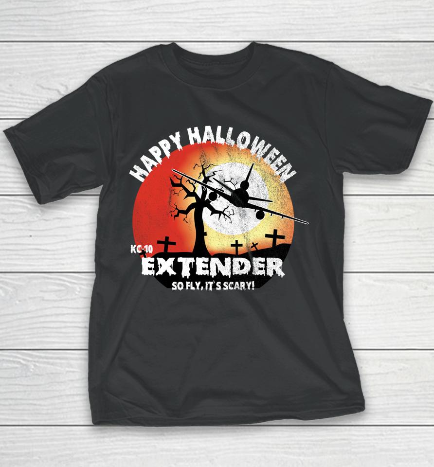 Happy Halloween Kc-10 Extender Airplane Orange Sunset Youth T-Shirt