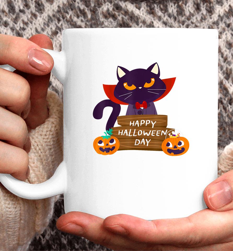 Happy Halloween Pumpkin Funny Cute Cat Coffee Mug