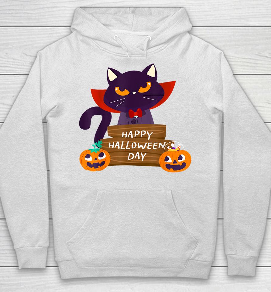 Happy Halloween Pumpkin Funny Cute Cat Hoodie
