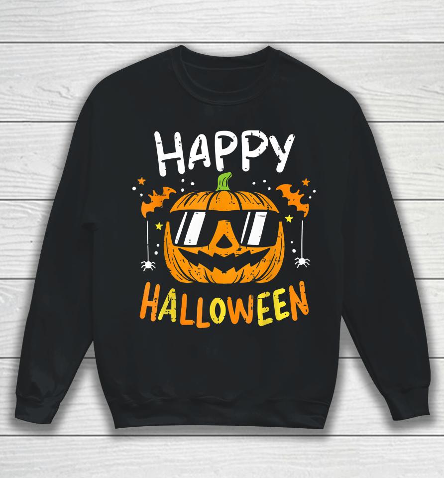 Happy Halloween Pumpkin Trick Or Treat For Toddler Boys Kids Sweatshirt