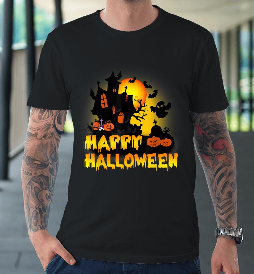 Happy Halloween Pumpkins House Premium T-Shirt
