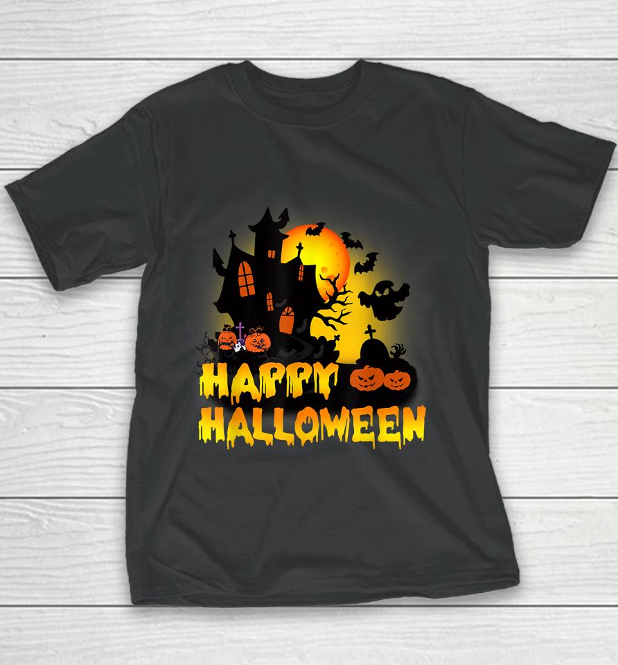 Happy Halloween Pumpkins House Youth T-Shirt