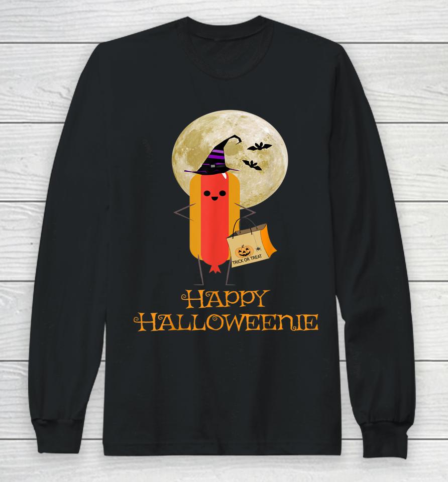 Happy Halloweenie Funny Hot Dog Halloween Long Sleeve T-Shirt