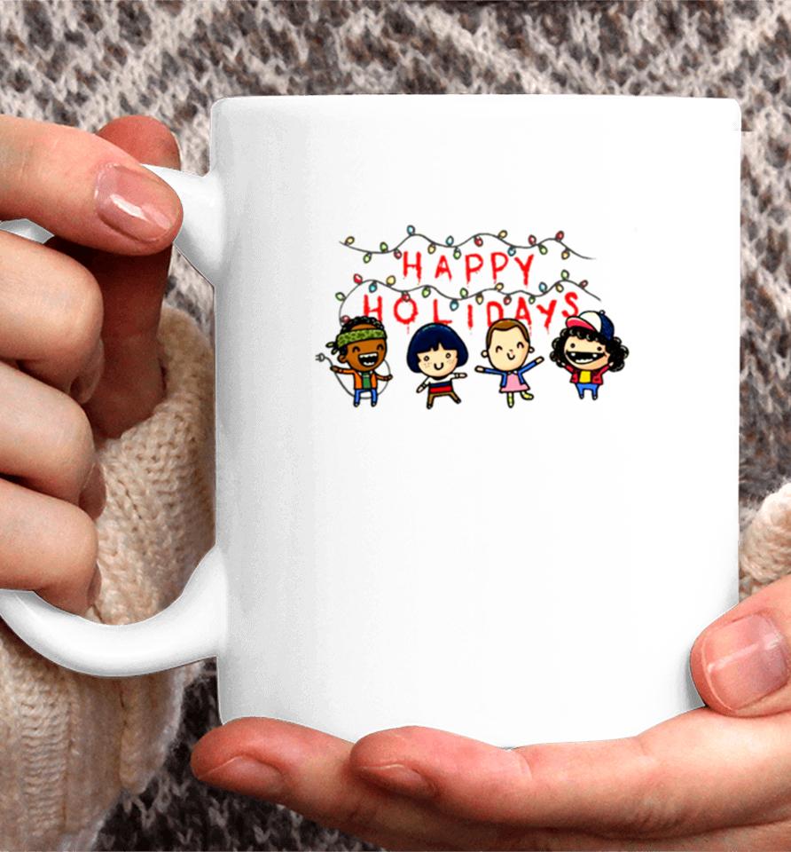 Happy Holidays Funny Squad Stranger Things Coffee Mug