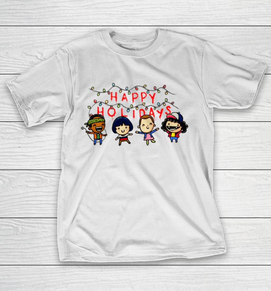 Happy Holidays Funny Squad Stranger Things T-Shirt