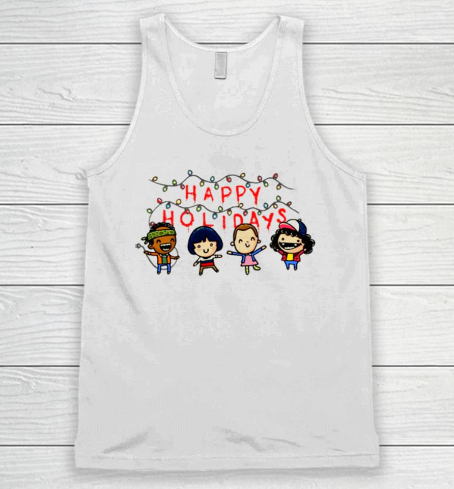 Happy Holidays Funny Squad Stranger Things Unisex Tank Top