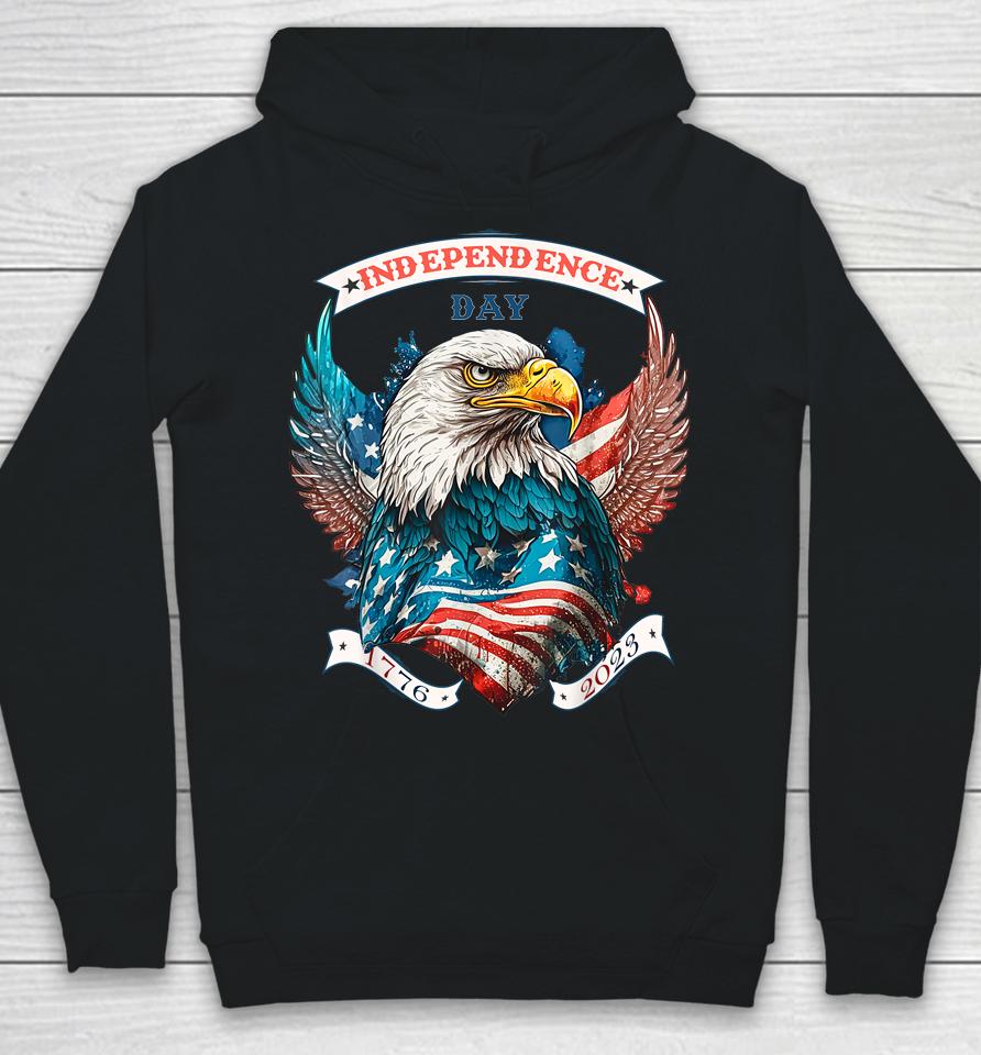Happy Independence Day American Eagle &Amp; Usa Flag 4Th Of July Hoodie