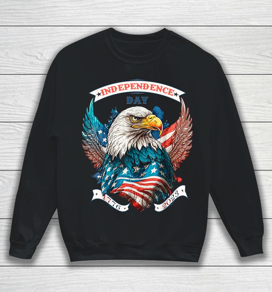 Happy Independence Day American Eagle &Amp; Usa Flag 4Th Of July Sweatshirt