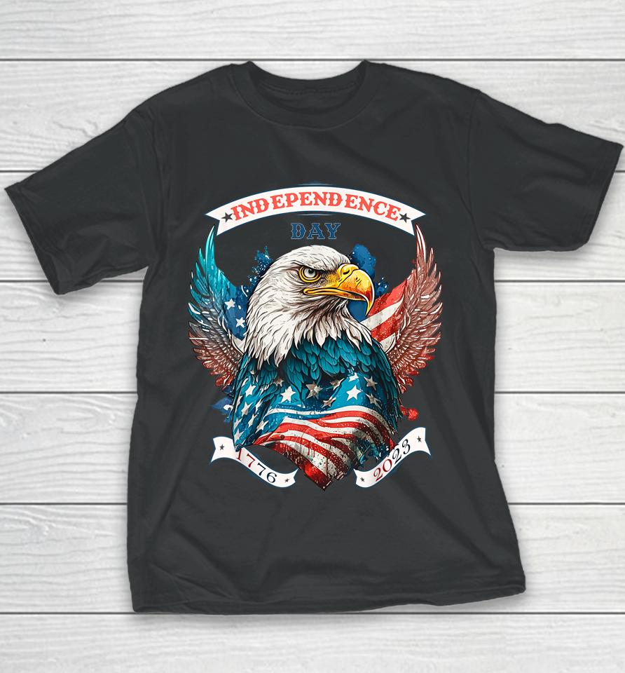 Happy Independence Day American Eagle &Amp; Usa Flag 4Th Of July Youth T-Shirt