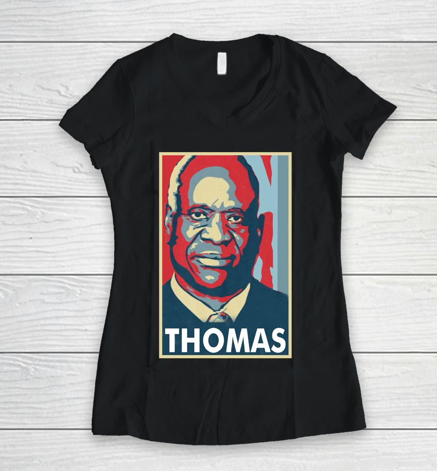 Happy Independence Day Clarence Thomas Women V-Neck T-Shirt