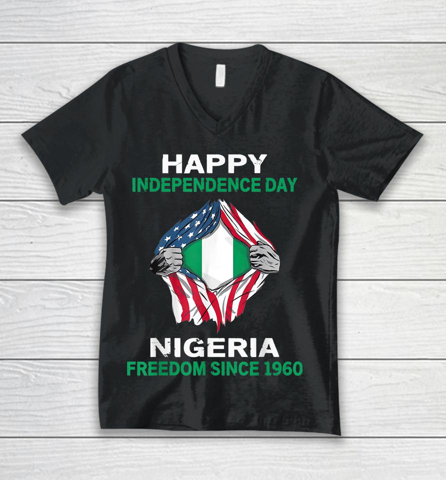 Happy Independence Day Nigeria Freedom Since 1960 Unisex V-Neck T-Shirt