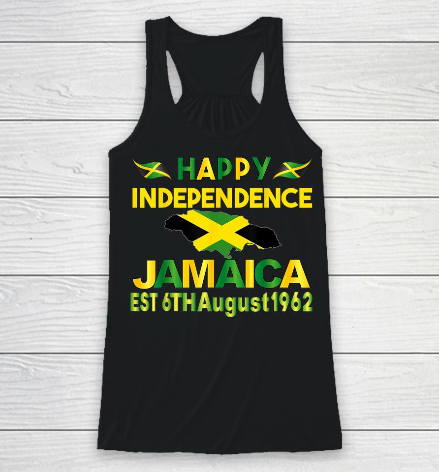 Happy Independence Jamaica Day Jamaican Flag 1962 Racerback Tank