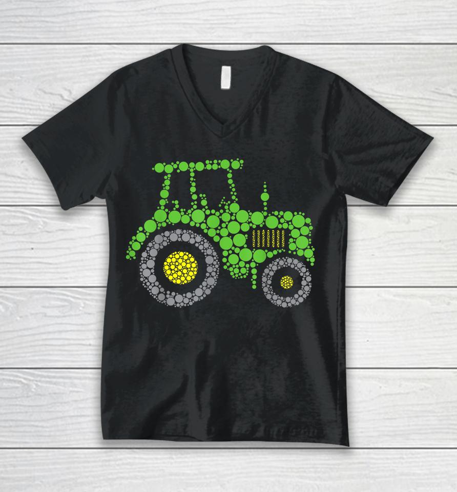 Happy International Dot Day 2024 Cute Tractor Unisex V-Neck T-Shirt