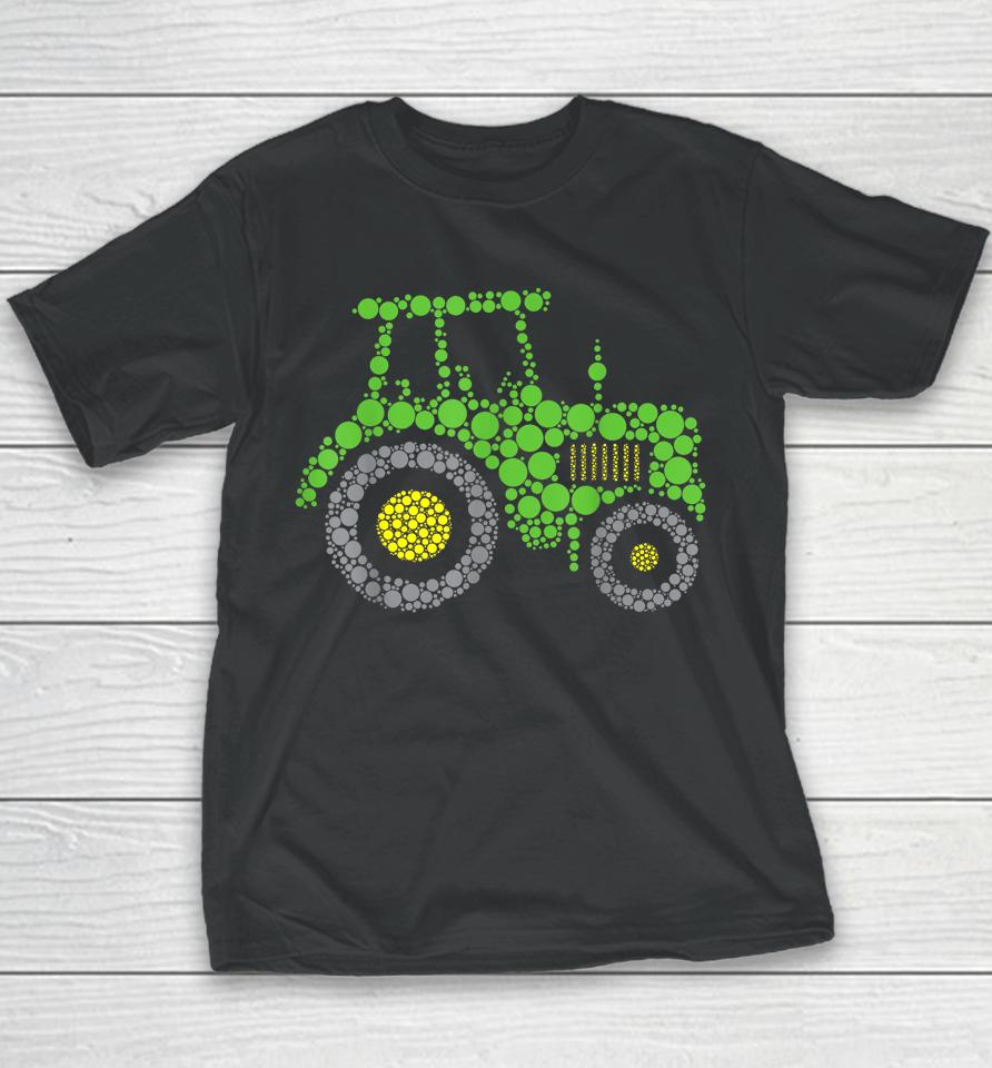 Happy International Dot Day 2024 Cute Tractor Youth T-Shirt