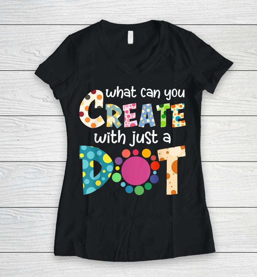 Happy International Dot Day Colorful Polka Dot Kids Dot Day Women V-Neck T-Shirt