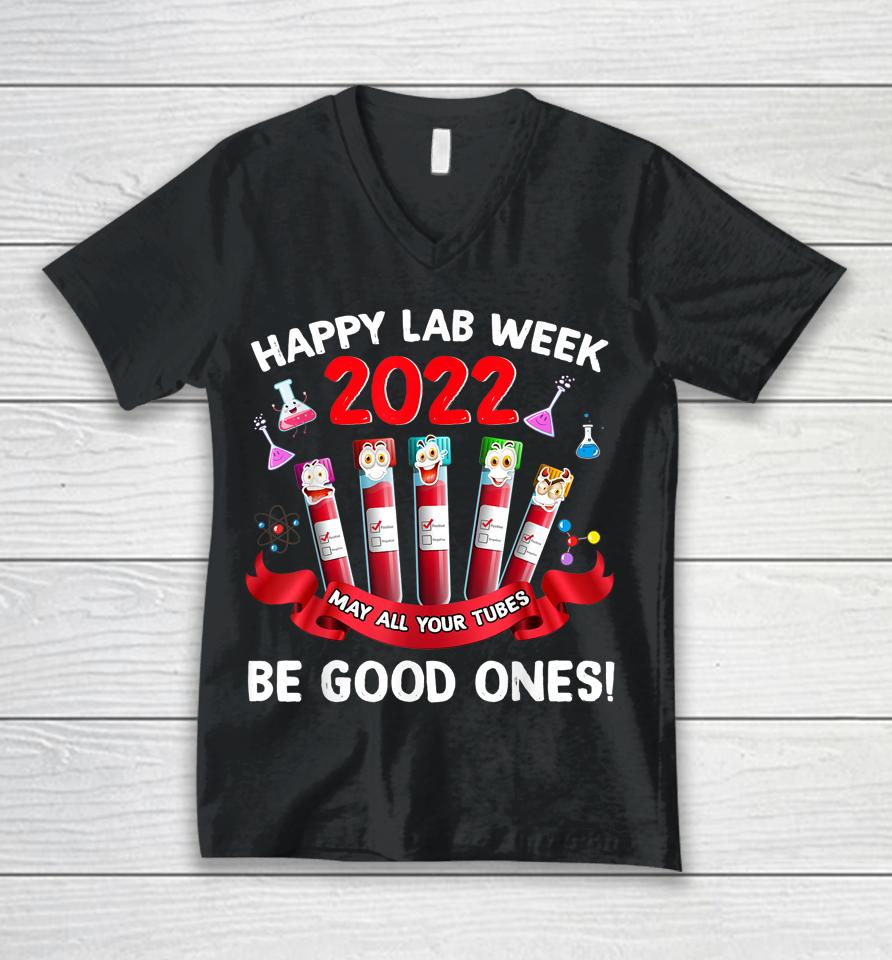 Happy Lab Week 2022 Lab Technician Gifts Unisex V-Neck T-Shirt