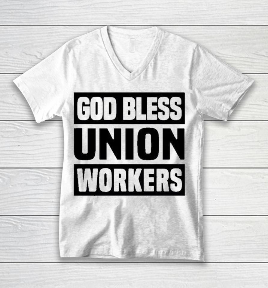 Happy Labor Day God Bless Union Worker Laborer Unisex V-Neck T-Shirt