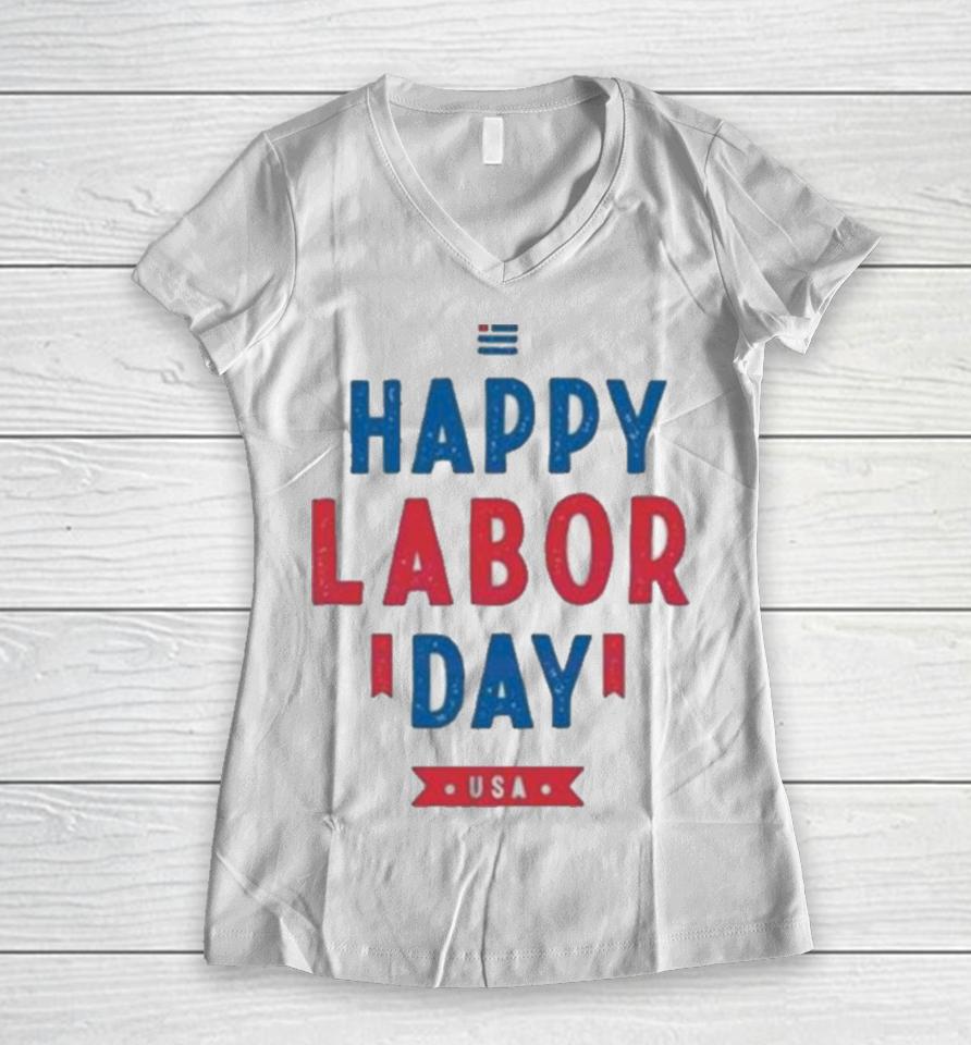 Happy Labor Day Usa Svg Workers Day Women V-Neck T-Shirt