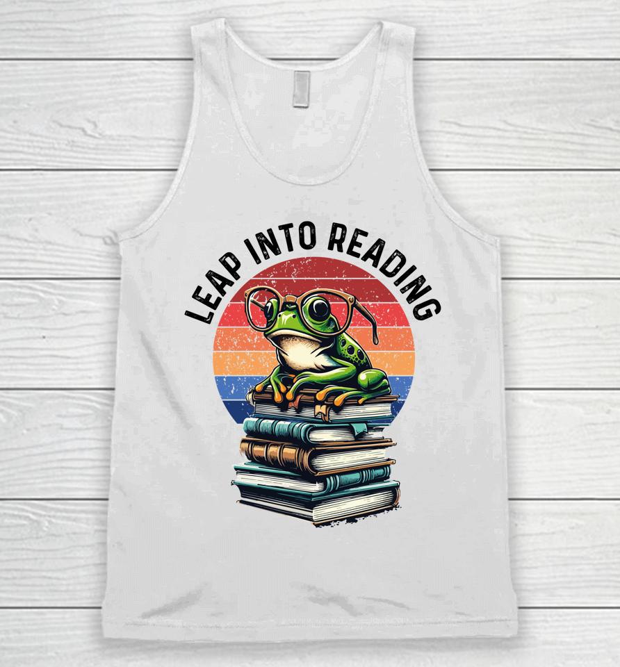 Happy Leap Day Teacher, Leap Into Reading Leap Day 2024 Unisex Tank Top