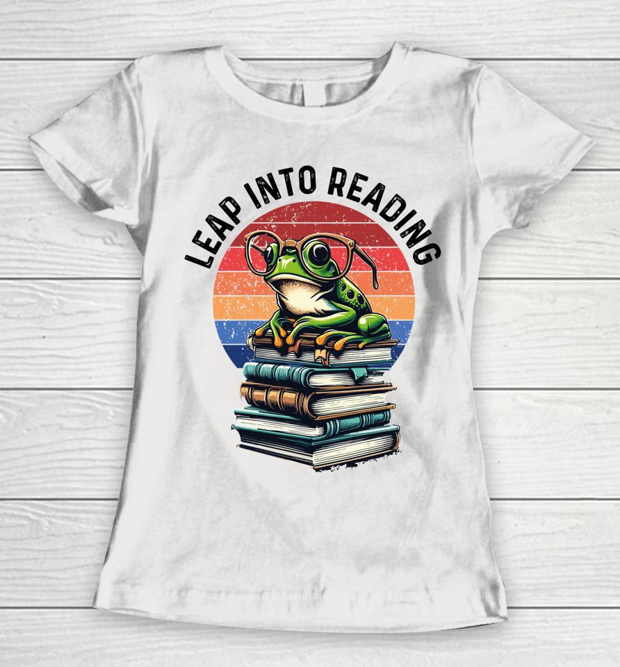 Happy Leap Day Teacher, Leap Into Reading Leap Day 2024 Women T-Shirt